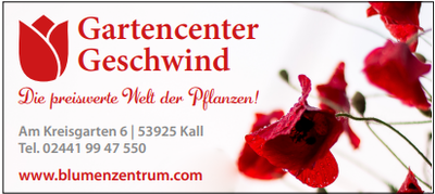 Gartencenter Geschwind, Kall — Sponsor der SG Rotbachtal-Strempt