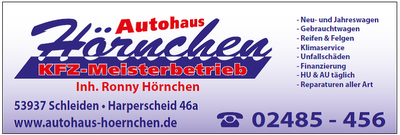 Autohaus Hörnchen, Schleiden-Harperscheid — Sponsor der SG Rotbachtal-Strempt