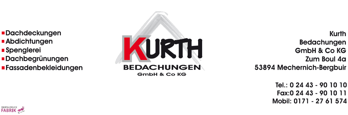 Kurth Bedachungen GmbH & Co. KG, Bergbuir — Sponsor der SG Rotbachtal-Strempt