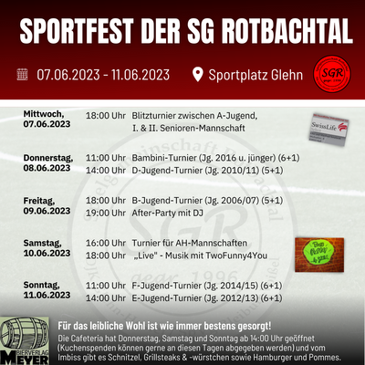 Sportfest-Plakat der SG Rotbachtal-Strempt